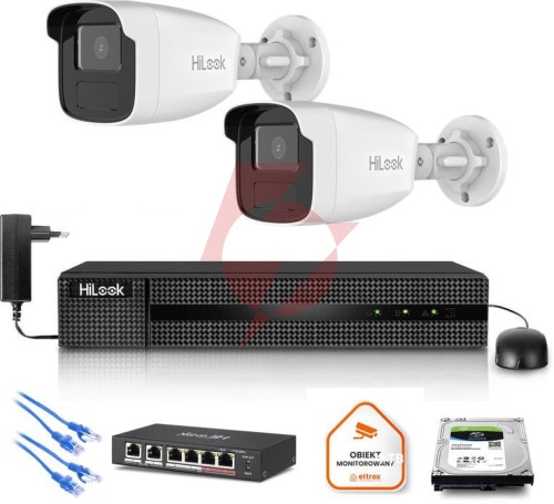 Zestaw monitoringu hilook 2x kamera ipc-b440h(4mm)(c) z dyskiem 2tb