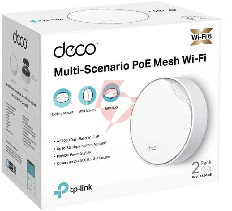 Domowy system wi-fi mesh tp-link deco x50-poe(2-pack)