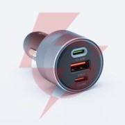 Ładowarka samochodowa forcell f-energy 65 w 2x usb-c 1x usb-a pd 3.0 qc 4.0 szara