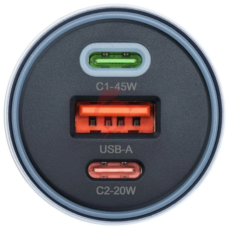 Ładowarka samochodowa forcell f-energy 65 w 2x usb-c 1x usb-a pd 3.0 qc 4.0 szara