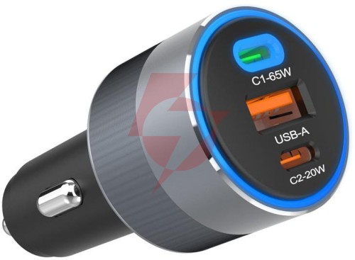 Ładowarka samochodowa forcell f-energy alu 85 w 2x usb-c 1x usb-a pd 3.0 qc 4.0 szara