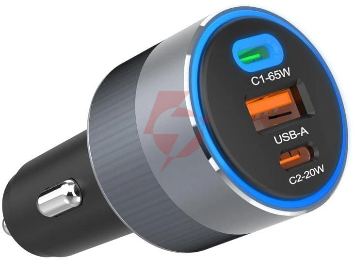 Ładowarka samochodowa forcell f-energy alu 85 w 2x usb-c 1x usb-a pd 3.0 qc 4.0 szara