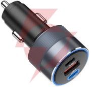 Ładowarka samochodowa forcell f-energy alu 85 w 2x usb-c 1x usb-a pd 3.0 qc 4.0 szara
