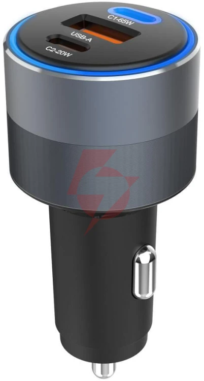 Ładowarka samochodowa forcell f-energy alu 85 w 2x usb-c 1x usb-a pd 3.0 qc 4.0 szara