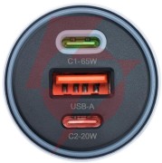 Ładowarka samochodowa forcell f-energy alu 85 w 2x usb-c 1x usb-a pd 3.0 qc 4.0 szara