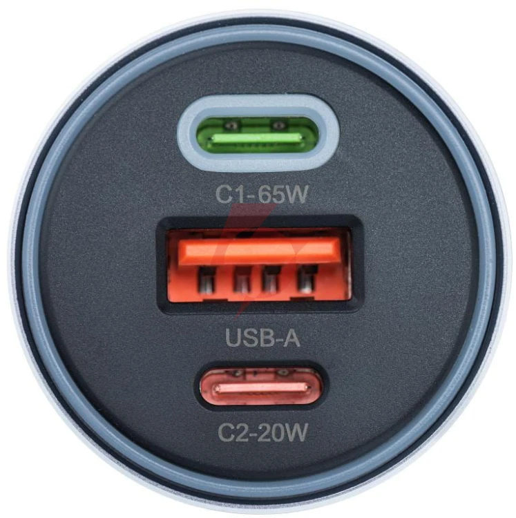 Ładowarka samochodowa forcell f-energy alu 85 w 2x usb-c 1x usb-a pd 3.0 qc 4.0 szara