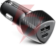 Ładowarka samochodowa forcell carbon cc50-1a1c 38 w 1x usb-c 1x usb-a pd 3.0 qc 3.0 czarna