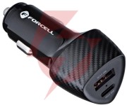 Ładowarka samochodowa forcell carbon cc50-1a1c 38 w 1x usb-c 1x usb-a pd 3.0 qc 3.0 czarna