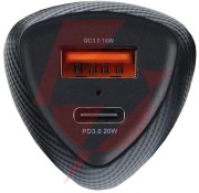 Ładowarka samochodowa forcell carbon cc50-1a1c 38 w 1x usb-c 1x usb-a pd 3.0 qc 3.0 czarna