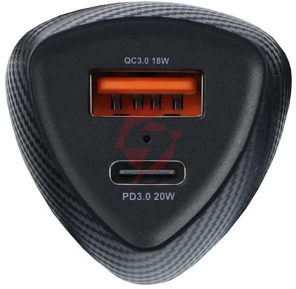 Ładowarka samochodowa forcell carbon cc50-1a1c 38 w 1x usb-c 1x usb-a pd 3.0 qc 3.0 czarna