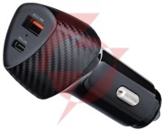 Ładowarka samochodowa forcell carbon cc50-1a1c 38 w 1x usb-c 1x usb-a pd 3.0 qc 3.0 czarna