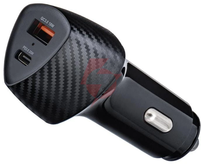 Ładowarka samochodowa forcell carbon cc50-1a1c 38 w 1x usb-c 1x usb-a pd 3.0 qc 3.0 czarna
