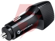 Ładowarka samochodowa forcell carbon cc50-1a1c 38 w 1x usb-c 1x usb-a pd 3.0 qc 3.0 czarna