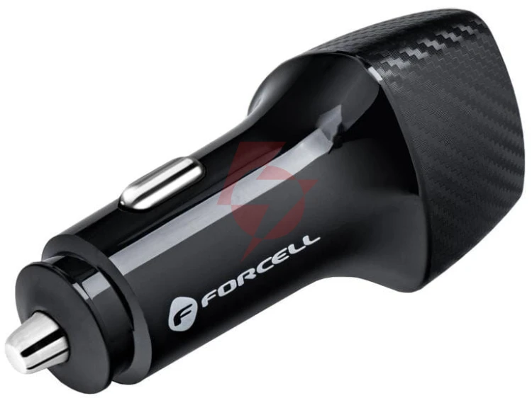 Ładowarka samochodowa forcell carbon cc50-1a1c 38 w 1x usb-c 1x usb-a pd 3.0 qc 3.0 czarna