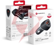 Ładowarka samochodowa forcell carbon cc50-1a1c 38 w 1x usb-c 1x usb-a pd 3.0 qc 3.0 czarna