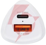 Ładowarka samochodowa forcell carbon cc50-1a1c 38 w 1x usb-c 1x usb-a pd 3.0 qc 3.0 biała