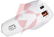 Ładowarka samochodowa forcell carbon cc50-1a1c 38 w 1x usb-c 1x usb-a pd 3.0 qc 3.0 biała