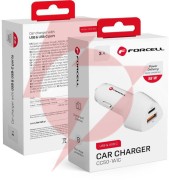 Ładowarka samochodowa forcell carbon cc50-1a1c 38 w 1x usb-c 1x usb-a pd 3.0 qc 3.0 biała