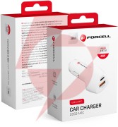 Ładowarka samochodowa forcell carbon cc50-1a1c 38 w 1x usb-c 1x usb-a pd 3.0 qc 3.0 biała