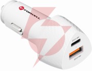 Ładowarka samochodowa forcell carbon cc50-1a1c 38 w 1x usb-c 1x usb-a pd 3.0 qc 3.0 biała