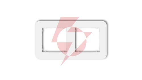 MINI Ramka uniwersalna podwójna zaokrąglona z tworzywa biały mat 25MRTZ-2