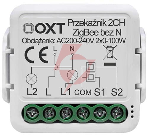 Moduł oxt mini 2 obwody zigbee tuya