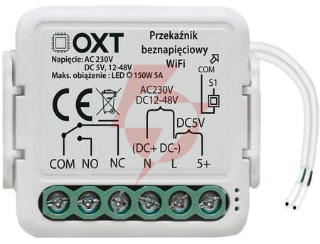 Moduł oxt mini przekaźnik beznapięciowy ac 230v dc 5v 12-48v wifi tuya