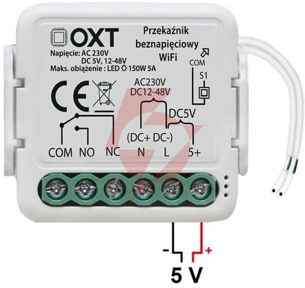 Moduł oxt mini przekaźnik beznapięciowy ac 230v dc 5v 12-48v wifi tuya
