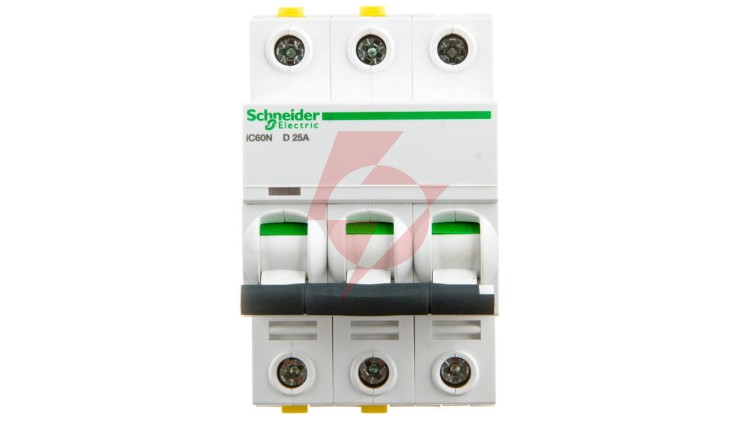 Wyłącznik nadprądowy 3P D 25A 6kA AC iC60N-D25-3 Acti9 A9F05325