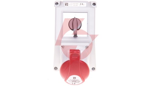 Zestaw instalacyjny z gniazdem 32A 5P (L-0-P) czerwony ZI02R461