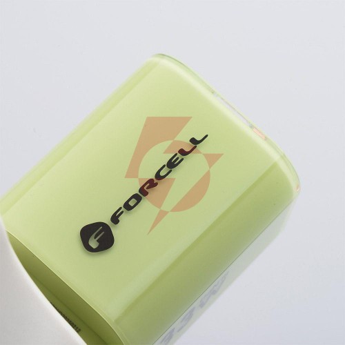 Ładowarka sieciowa forcell f-energy gan iii vt-41 33 w 1x usb-c 1x usb-a pd 3.0 qc 4.0 zielona