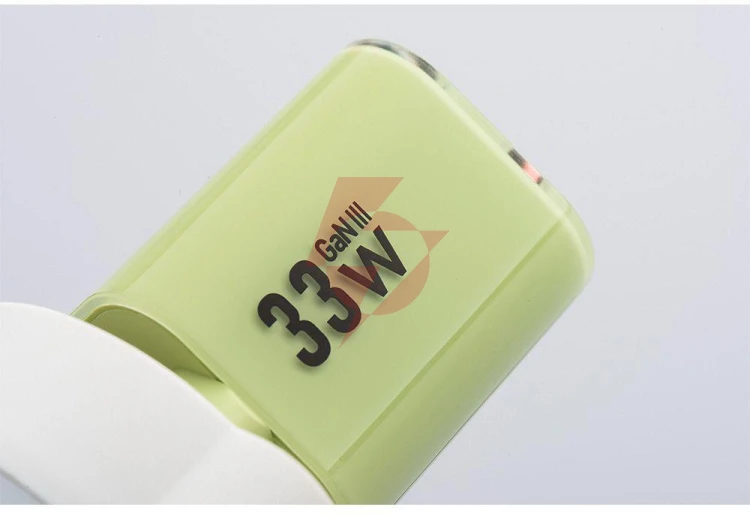 Ładowarka sieciowa forcell f-energy gan iii vt-41 33 w 1x usb-c 1x usb-a pd 3.0 qc 4.0 zielona