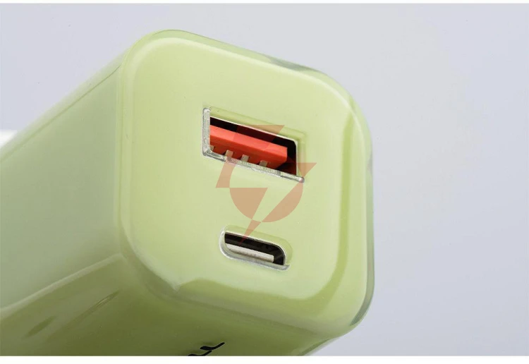 Ładowarka sieciowa forcell f-energy gan iii vt-41 33 w 1x usb-c 1x usb-a pd 3.0 qc 4.0 zielona