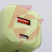 Ładowarka sieciowa forcell f-energy gan iii vt-41 33 w 1x usb-c 1x usb-a pd 3.0 qc 4.0 zielona