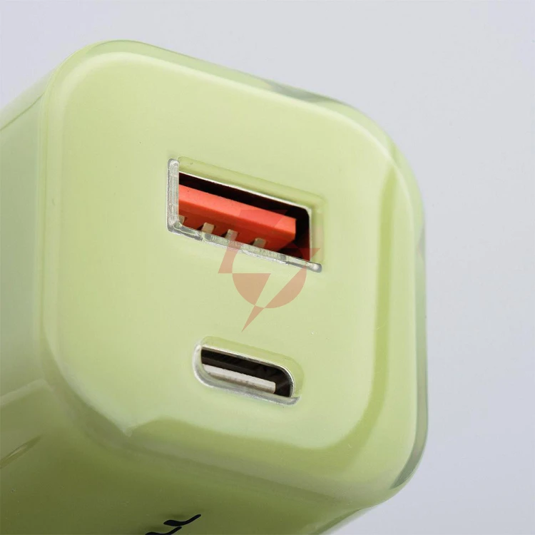 Ładowarka sieciowa forcell f-energy gan iii vt-41 33 w 1x usb-c 1x usb-a pd 3.0 qc 4.0 zielona
