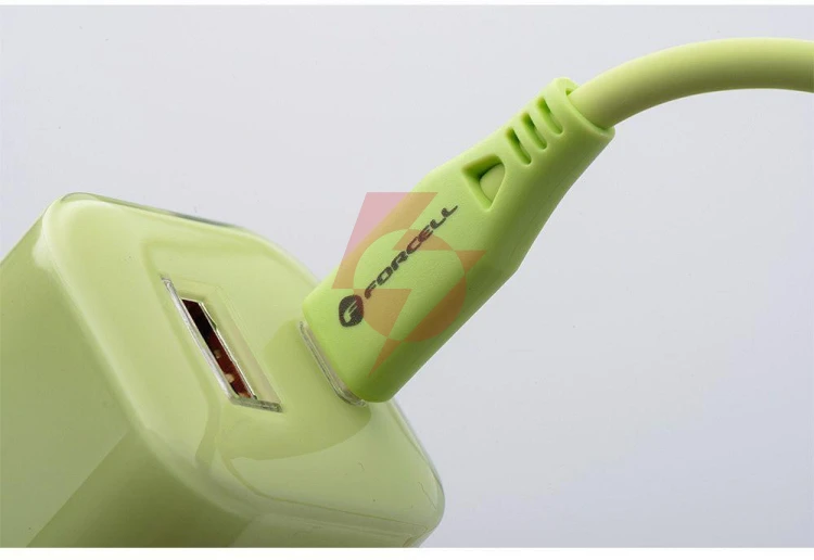 Ładowarka sieciowa forcell f-energy gan iii vt-41 33 w 1x usb-c 1x usb-a pd 3.0 qc 4.0 zielona