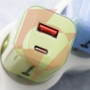 Ładowarka sieciowa forcell f-energy gan iii vt-41 33 w 1x usb-c 1x usb-a pd 3.0 qc 4.0 zielona