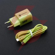 Ładowarka sieciowa forcell f-energy gan iii vt-41 33 w 1x usb-c 1x usb-a pd 3.0 qc 4.0 zielona
