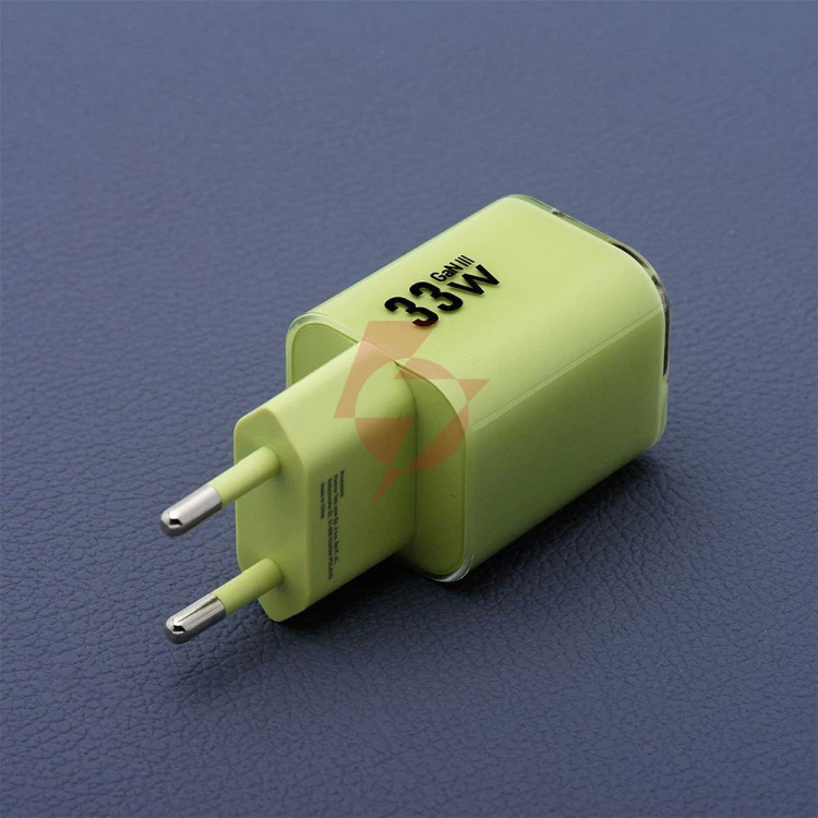 Ładowarka sieciowa forcell f-energy gan iii vt-41 33 w 1x usb-c 1x usb-a pd 3.0 qc 4.0 zielona