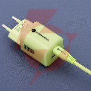 Ładowarka sieciowa forcell f-energy gan iii vt-41 33 w 1x usb-c 1x usb-a pd 3.0 qc 4.0 zielona