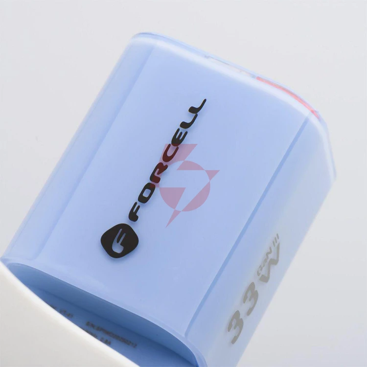 Ładowarka sieciowa forcell f-energy gan iii vt-41 33 w 1x usb-c 1x usb-a pd 3.0 qc 4.0 niebieska