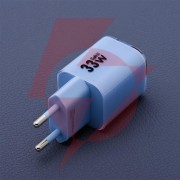 Ładowarka sieciowa forcell f-energy gan iii vt-41 33 w 1x usb-c 1x usb-a pd 3.0 qc 4.0 niebieska