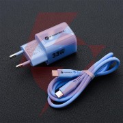 Ładowarka sieciowa forcell f-energy gan iii vt-41 33 w 1x usb-c 1x usb-a pd 3.0 qc 4.0 niebieska