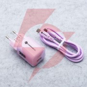 Ładowarka sieciowa forcell f-energy gan iii vt-41 33 w 1x usb-c 1x usb-a pd 3.0 qc 4.0 fioletowa