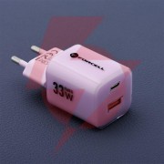 Ładowarka sieciowa forcell f-energy gan iii vt-41 33 w 1x usb-c 1x usb-a pd 3.0 qc 4.0 fioletowa
