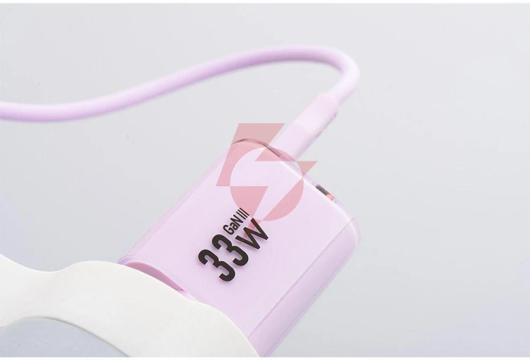 Ładowarka sieciowa forcell f-energy gan iii vt-41 33 w 1x usb-c 1x usb-a pd 3.0 qc 4.0 fioletowa