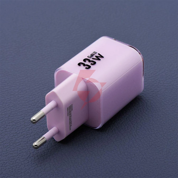 Ładowarka sieciowa forcell f-energy gan iii vt-41 33 w 1x usb-c 1x usb-a pd 3.0 qc 4.0 fioletowa