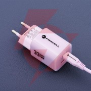 Ładowarka sieciowa forcell f-energy gan iii vt-41 33 w 1x usb-c 1x usb-a pd 3.0 qc 4.0 fioletowa