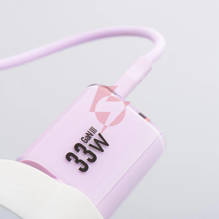 Ładowarka sieciowa forcell f-energy gan iii vt-41 33 w 1x usb-c 1x usb-a pd 3.0 qc 4.0 fioletowa