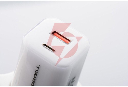 Ładowarka sieciowa forcell f-energy gan iii vt-41 33 w 1x usb-c 1x usb-a pd 3.0 qc 4.0 biała